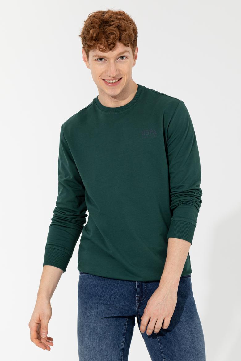 Erkek Yeşil Basic Sweatshirt