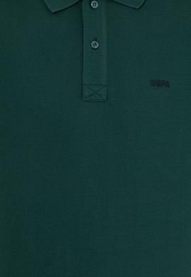 Erkek Polo Yaka Yeşil Sweatshirt Basic - 50257229041