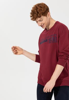 Erkek Vişne Bisiklet Yaka Sweatshirt - 50257196006