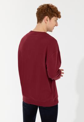 Erkek Vişne Bisiklet Yaka Sweatshirt - 50257196006