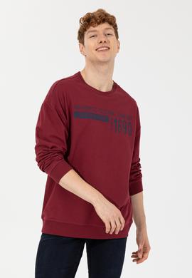 Erkek Vişne Bisiklet Yaka Sweatshirt - 50257196006
