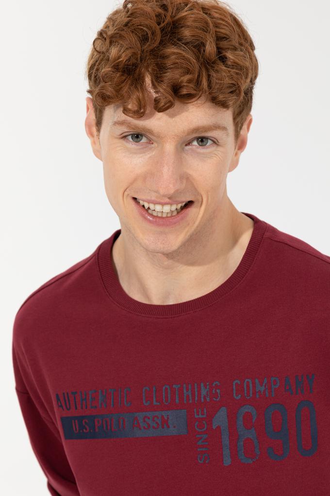 Erkek Vişne Bisiklet Yaka Sweatshirt