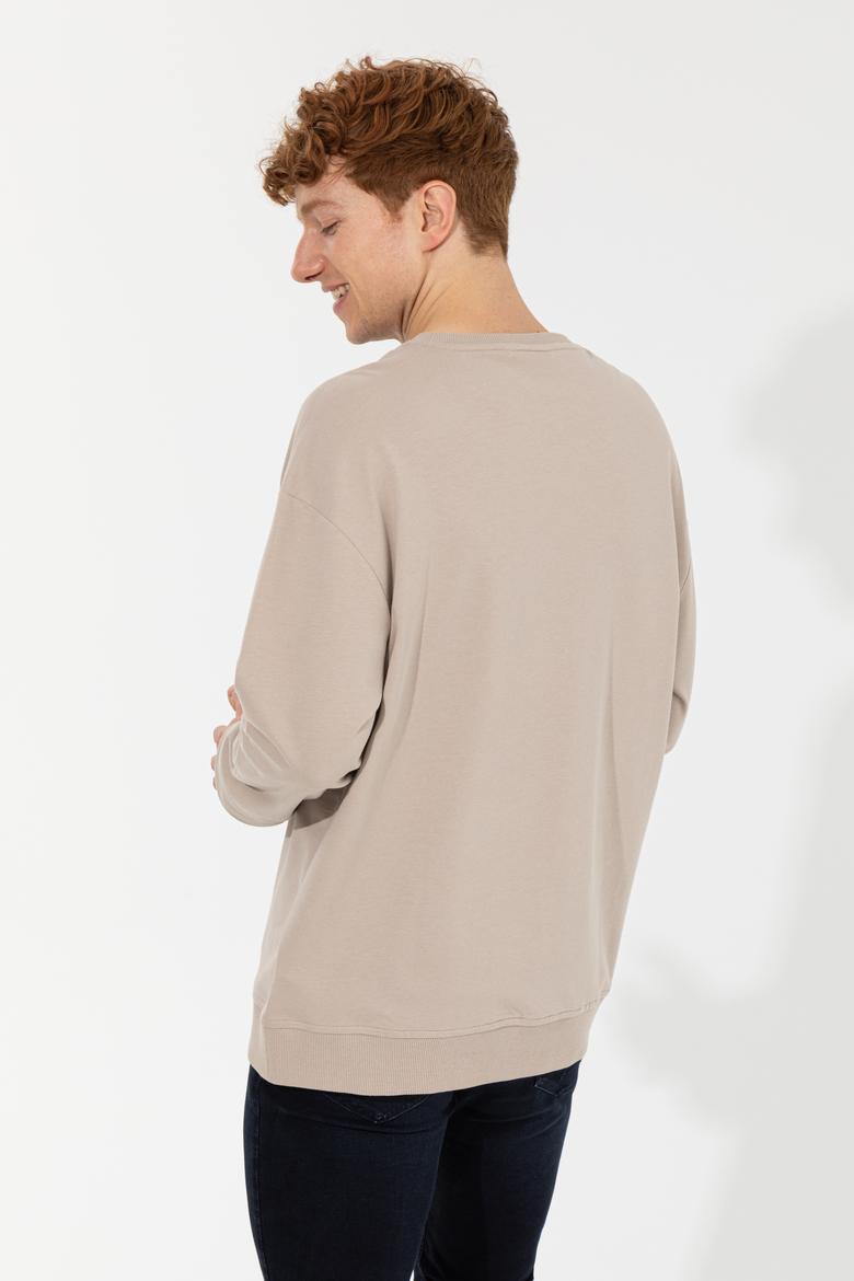 Erkek Taş Bisiklet Yaka Sweatshirt - 50257196036