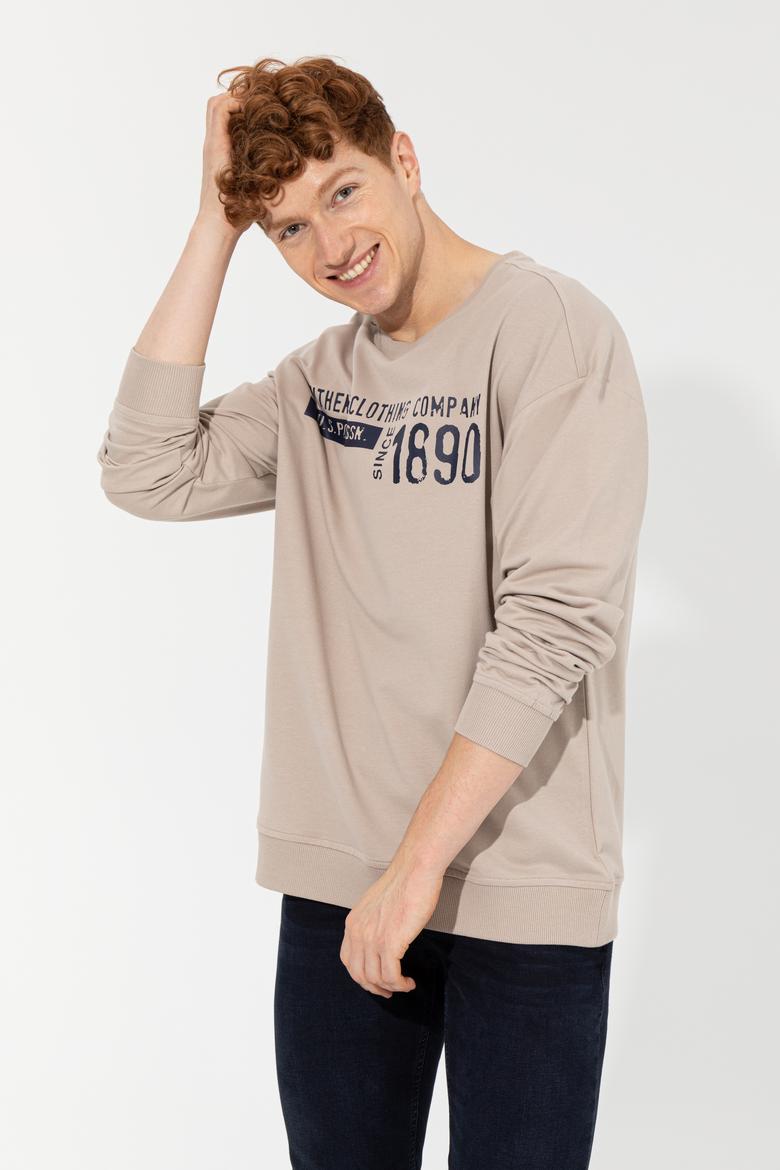 Erkek Taş Bisiklet Yaka Sweatshirt - 50257196036