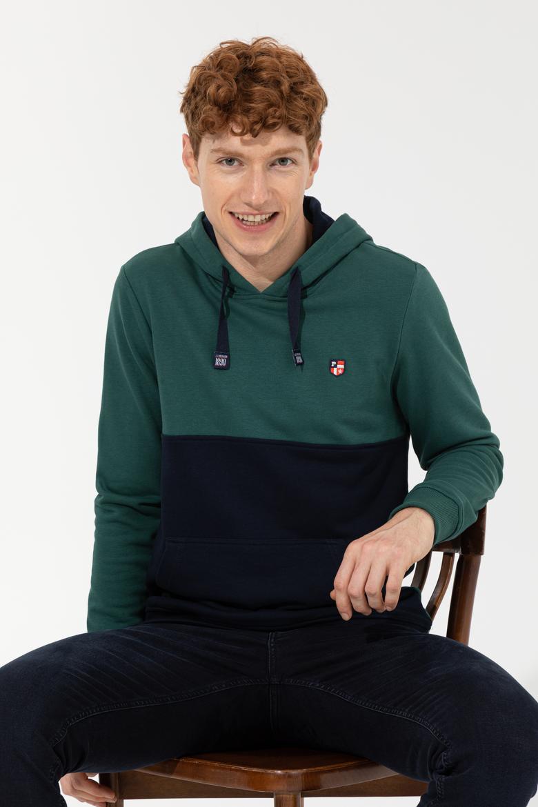 Erkek Yeşil Kapüşonlu Sweatshirt - 50257169019