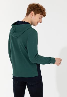 Erkek Yeşil Kapüşonlu Sweatshirt - 50257169019