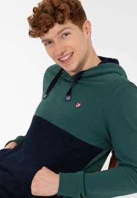 Erkek Yeşil Kapüşonlu Sweatshirt - 50257169019