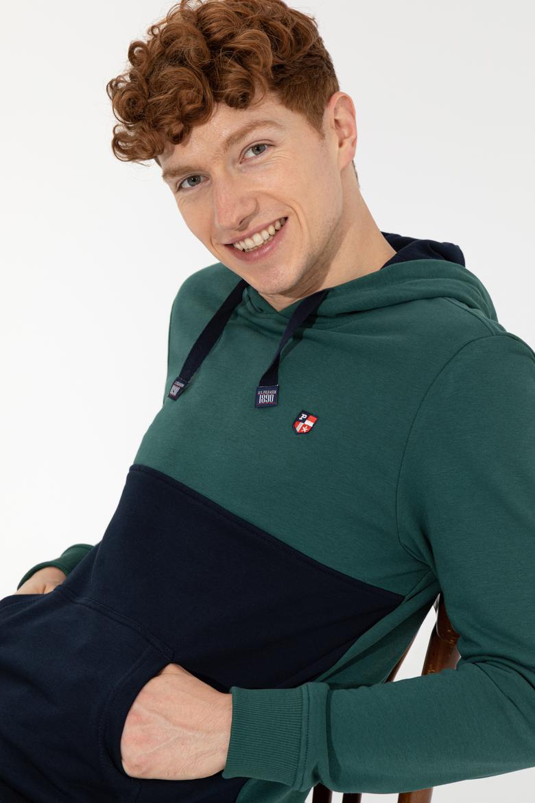 Erkek Yeşil Kapüşonlu Sweatshirt - 50257169019