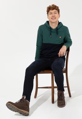 Erkek Yeşil Kapüşonlu Sweatshirt - 50257169019