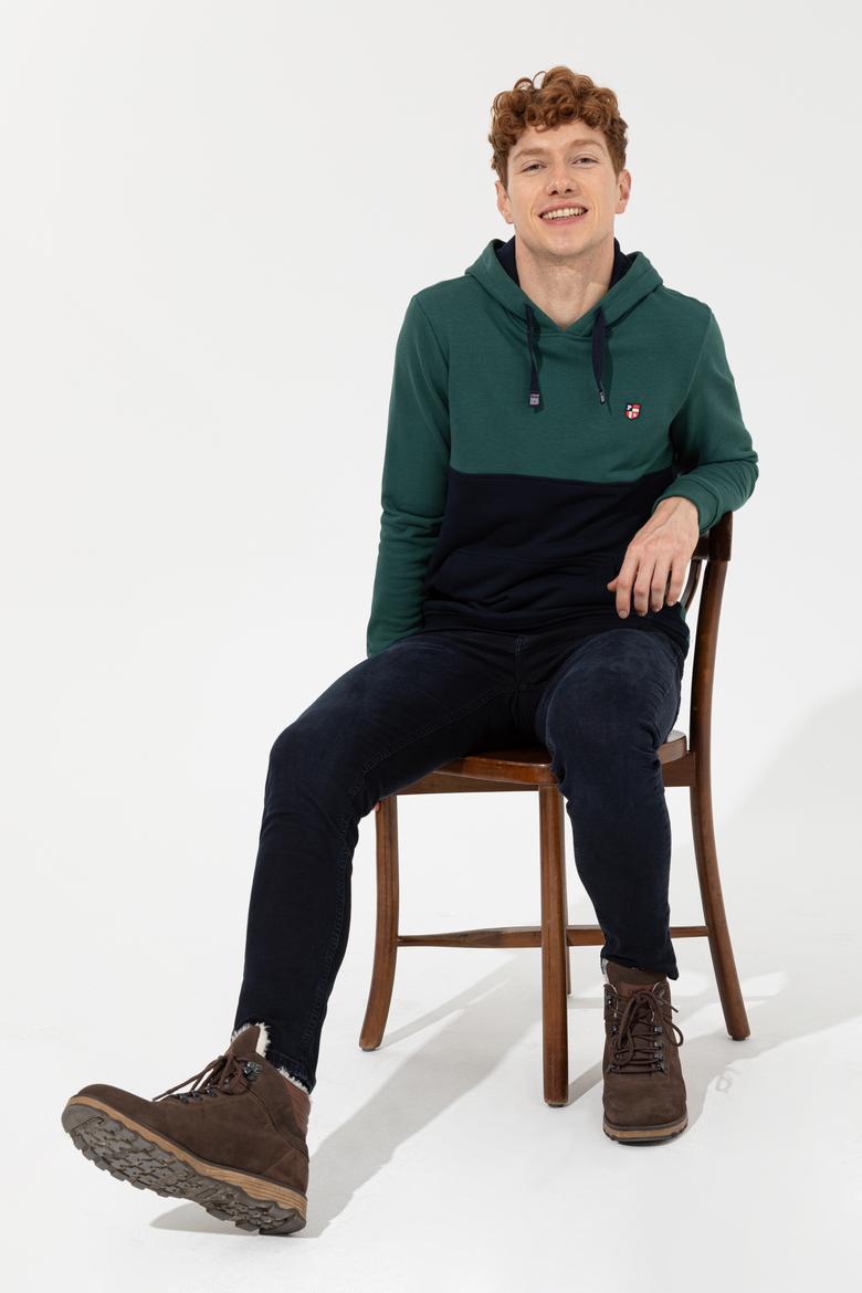 Erkek Yeşil Kapüşonlu Sweatshirt - 50257169019