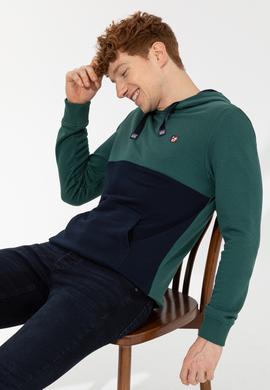 Erkek Yeşil Kapüşonlu Sweatshirt - 50257169019