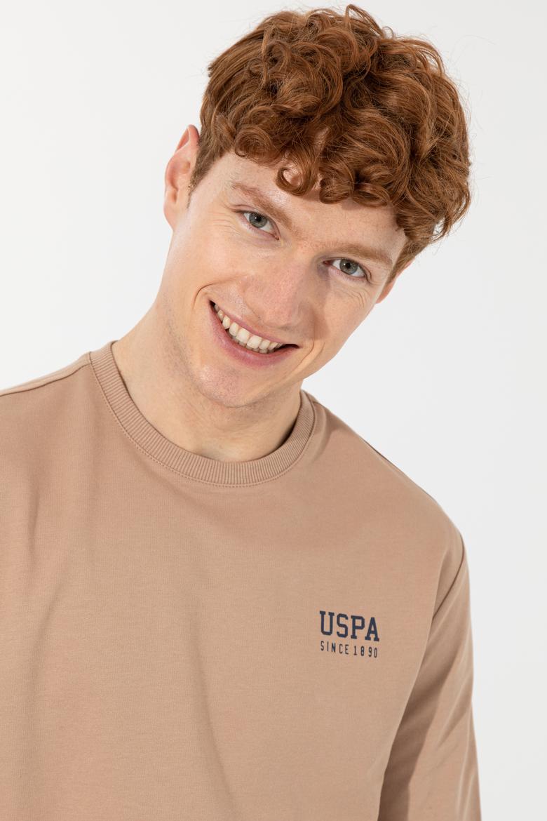 Erkek Camel Basic Sweatshirt - 50257281099