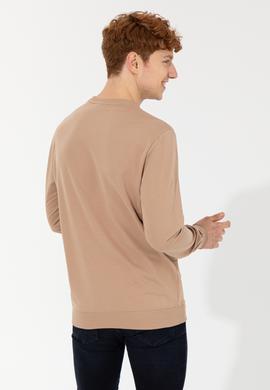 Erkek Camel Basic Sweatshirt - 50257281099