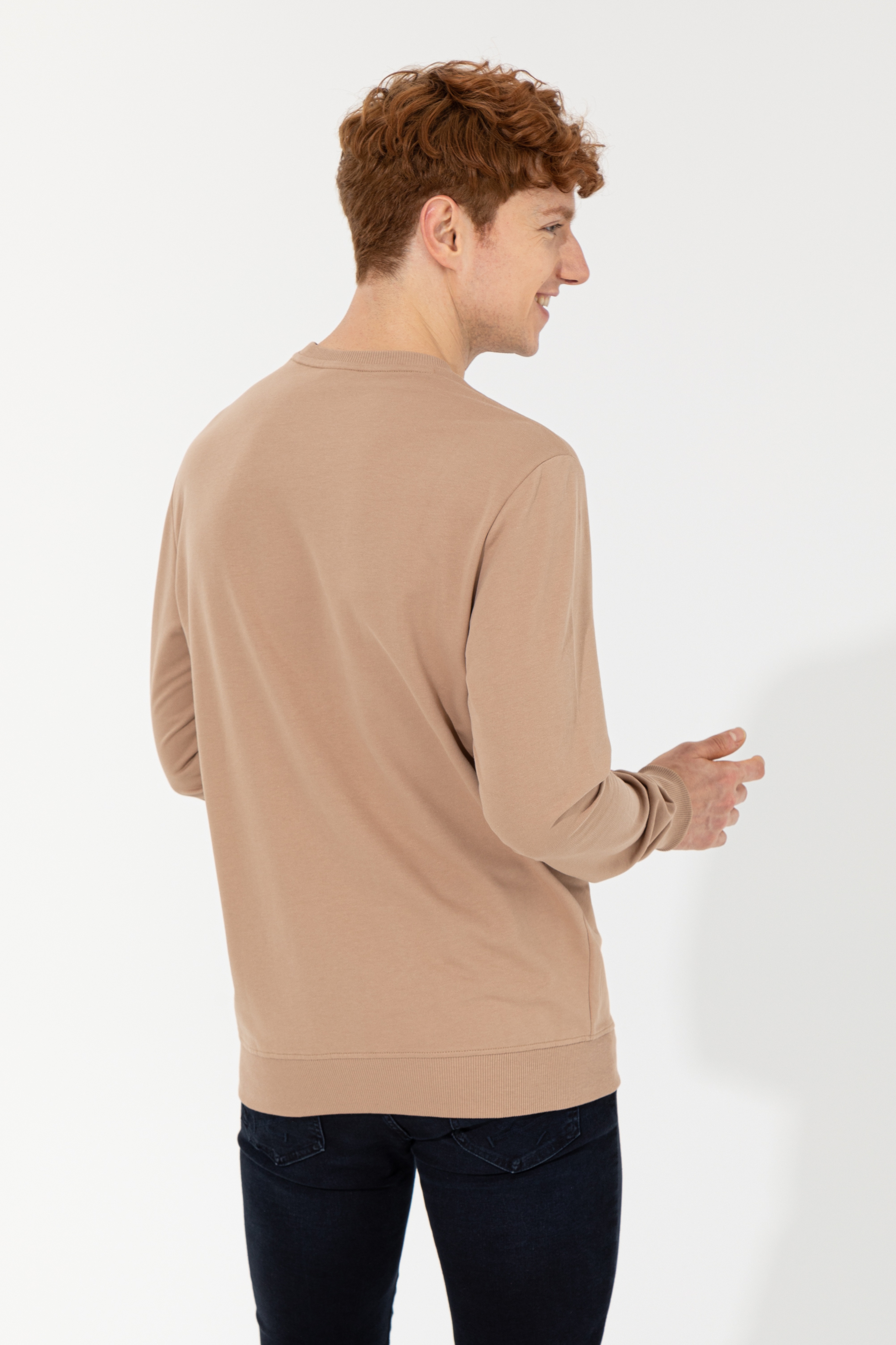 Erkek Camel Basic Sweatshirt