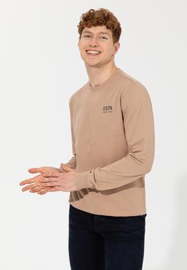 Erkek Camel Basic Sweatshirt - 50257281099