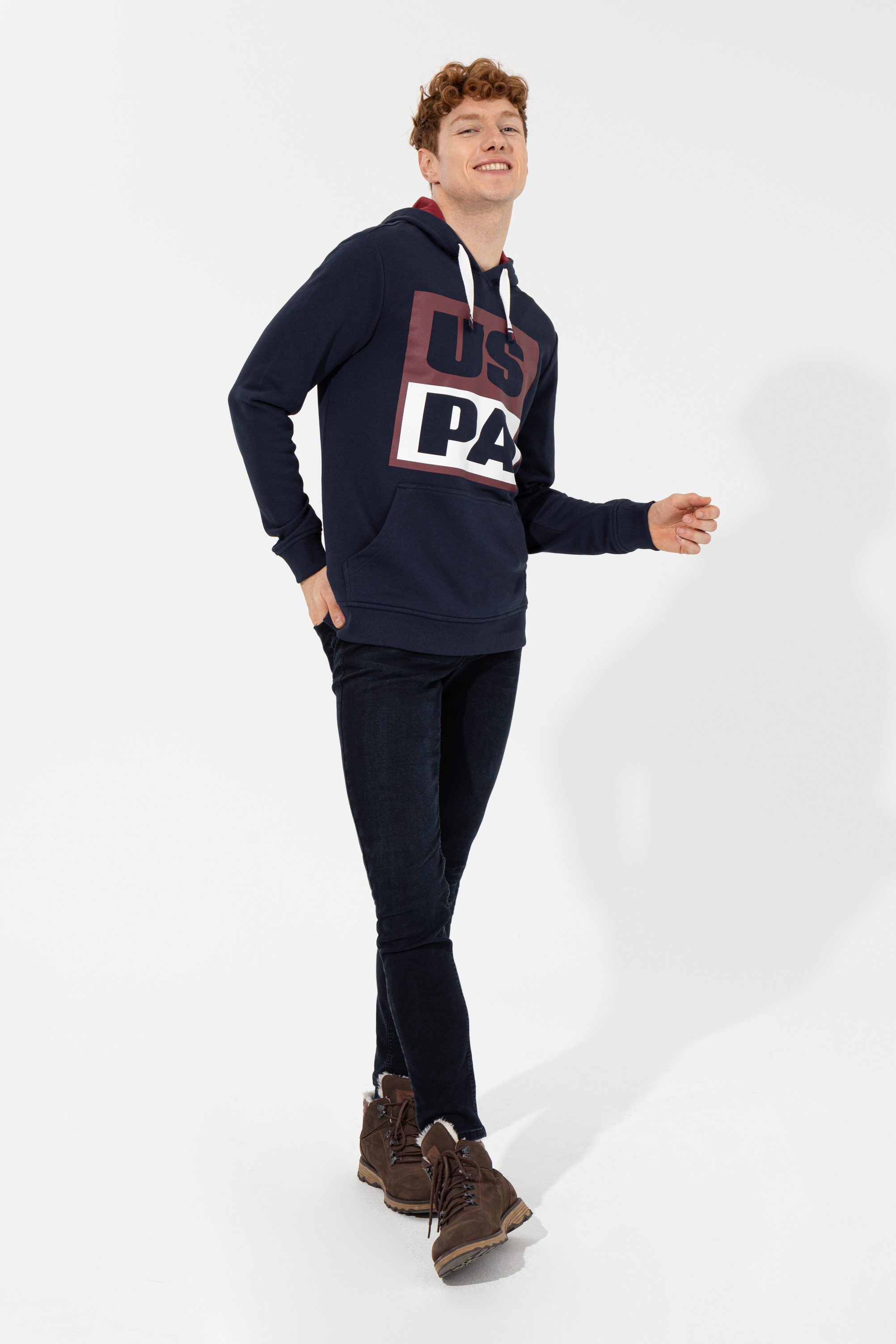 Erkek Lacivert Kapüşonlu Sweatshirt - Image 4
