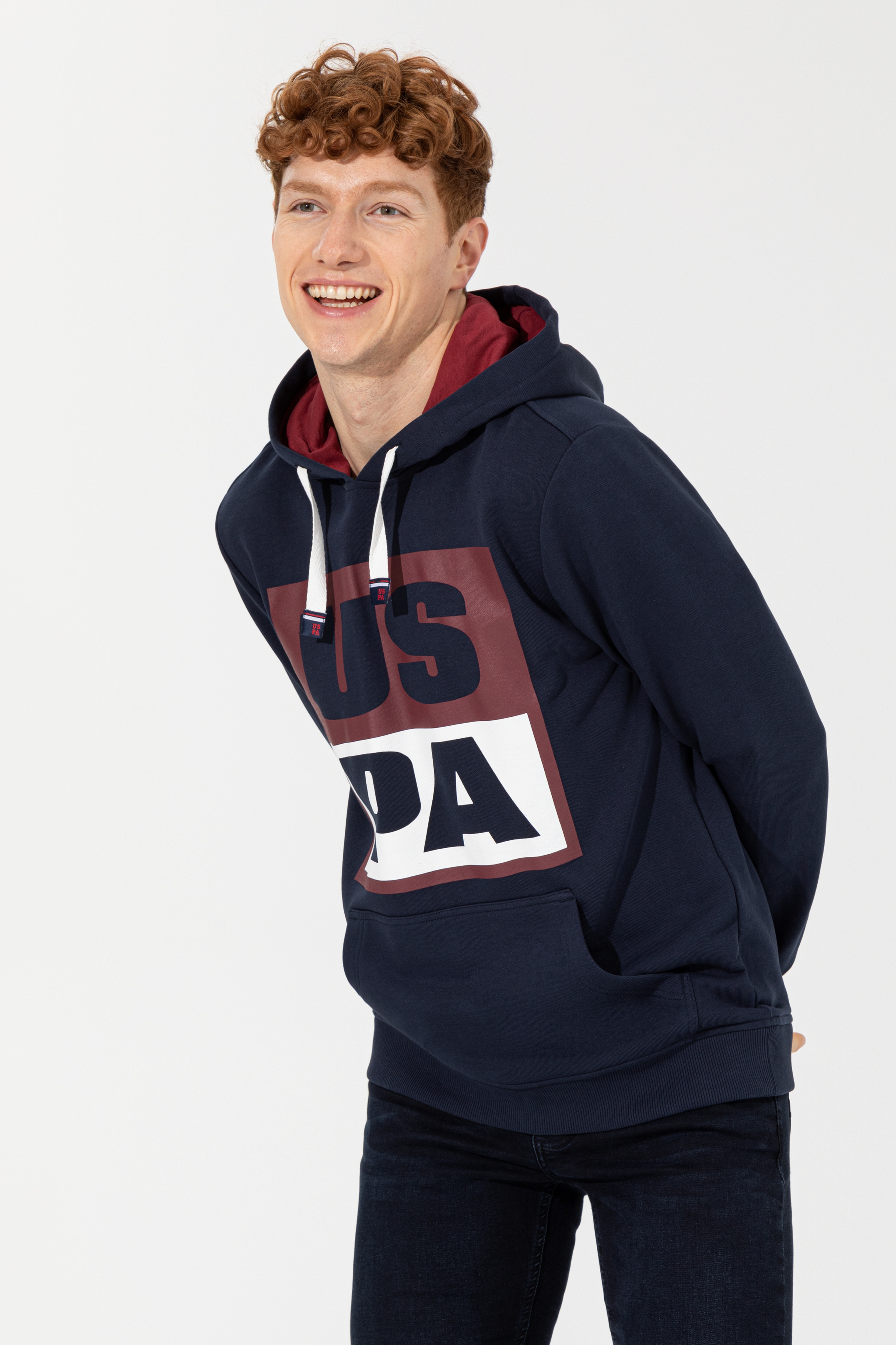 Erkek Lacivert Kapüşonlu Sweatshirt - Image 2