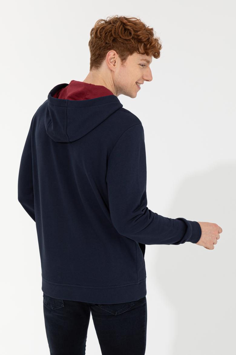 Erkek Lacivert Kapüşonlu Sweatshirt - 50257482015