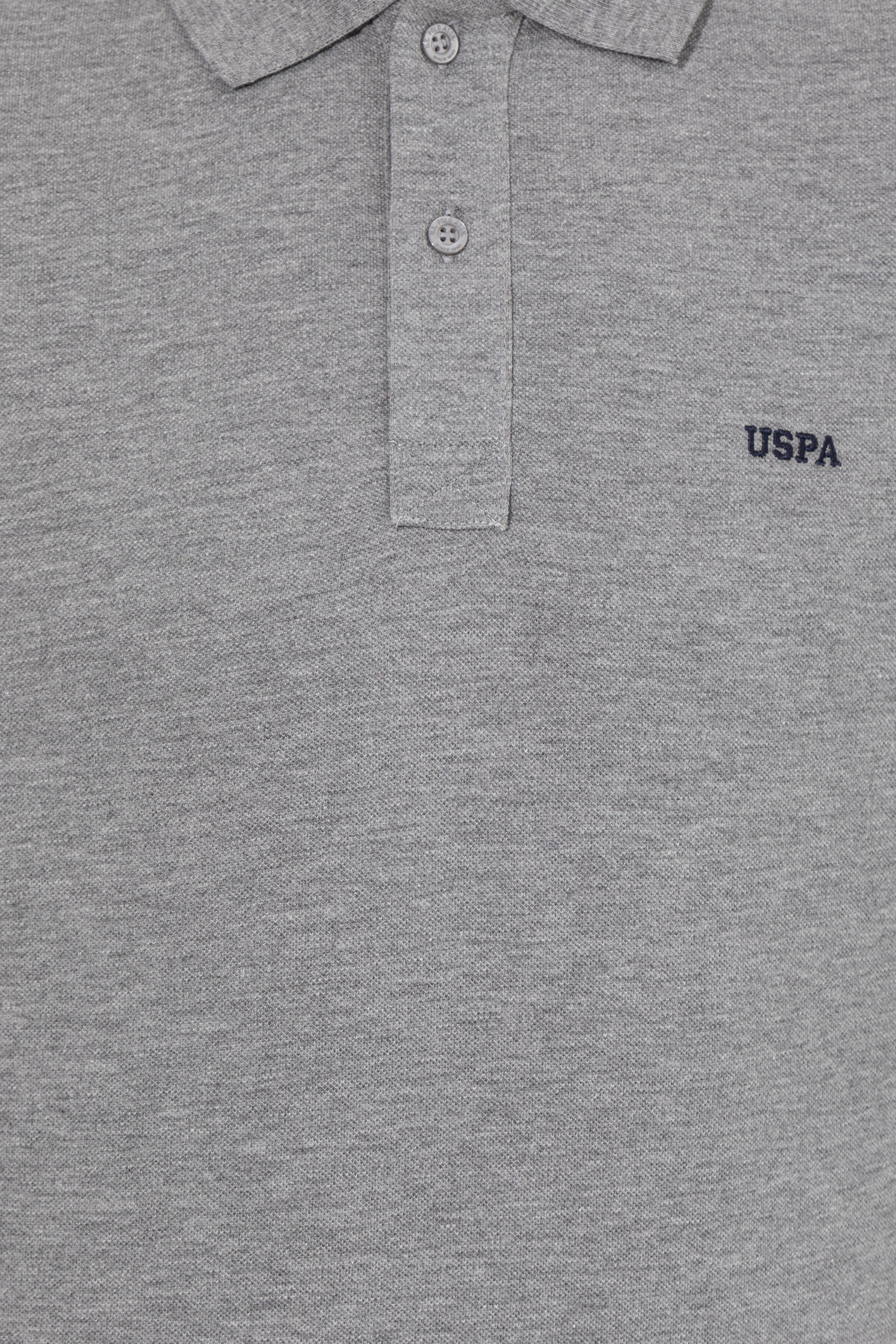 Erkek Gri Melanj Polo Yaka Basic Sweatshirt