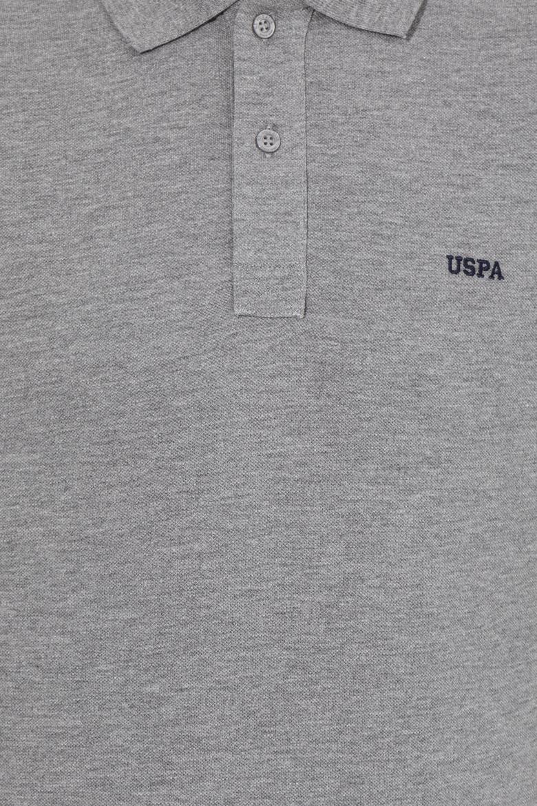 Erkek Gri Melanj Polo Yaka Basic Sweatshirt - 50257229051