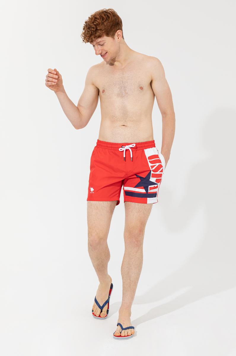 Erkek Kırmızı Deniz Şortu