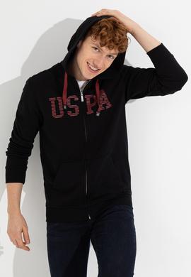 Erkek Siyah Kapüşonlu Örme Hırka - 50257483044