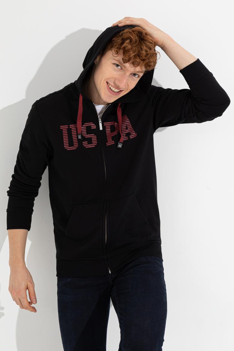 Erkek Siyah Kapüşonlu Örme Hırka - 50257483044