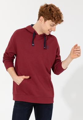 Erkek Vişne Kapüşonlu Sweatshirt - 50257190001
