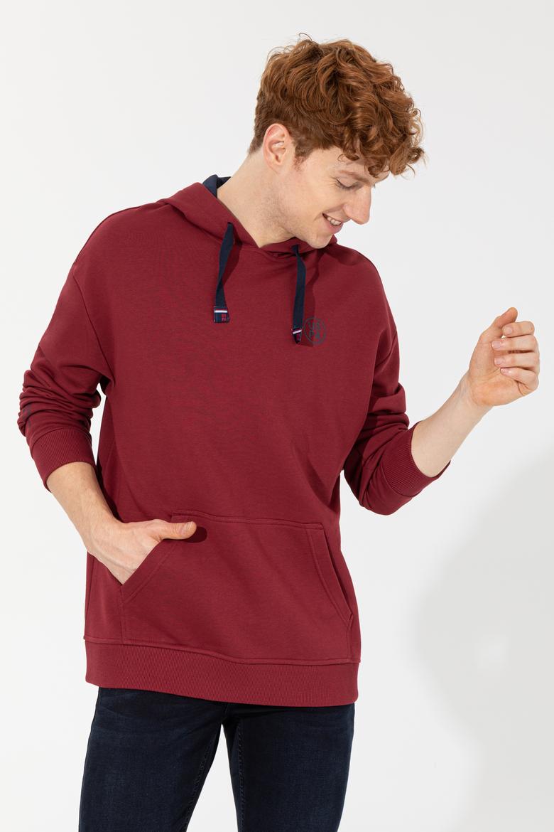 Erkek Vişne Kapüşonlu Sweatshirt - 50257190001