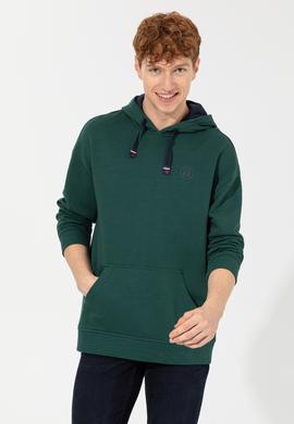 Erkek Yeşil Kapüşonlu Sweatshirt - 50257190021