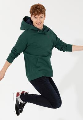 Erkek Yeşil Kapüşonlu Sweatshirt - 50257190021