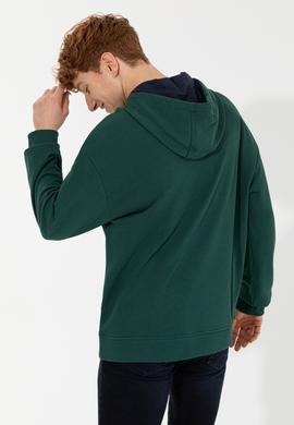 Erkek Yeşil Kapüşonlu Sweatshirt - 50257190021