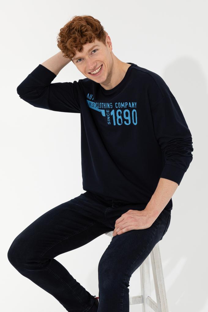 Erkek Lacivert Bisiklet Yaka Sweatshirt