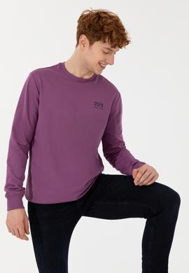 Erkek Menekşe Basic Sweatshirt - 50257281129