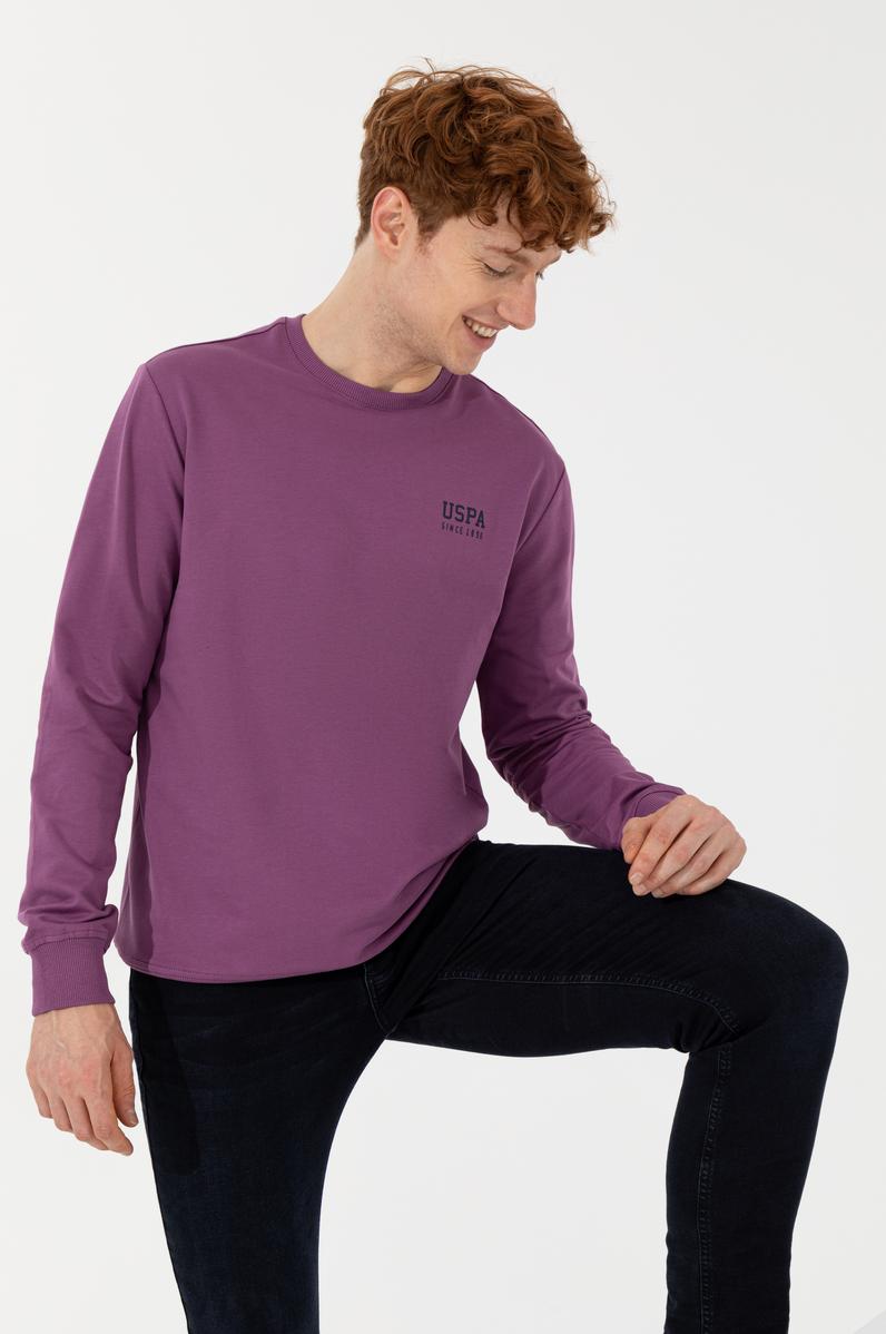 Erkek Menekşe Basic Sweatshirt