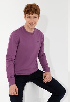 Erkek Menekşe Basic Sweatshirt - 50257281129