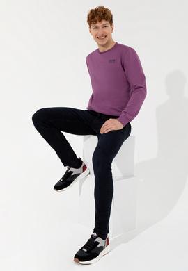 Erkek Menekşe Basic Sweatshirt - 50257281129