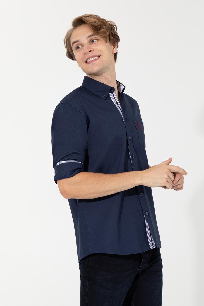 Erkek Lacivert Uzun Kollu Gömlek - 50257151016