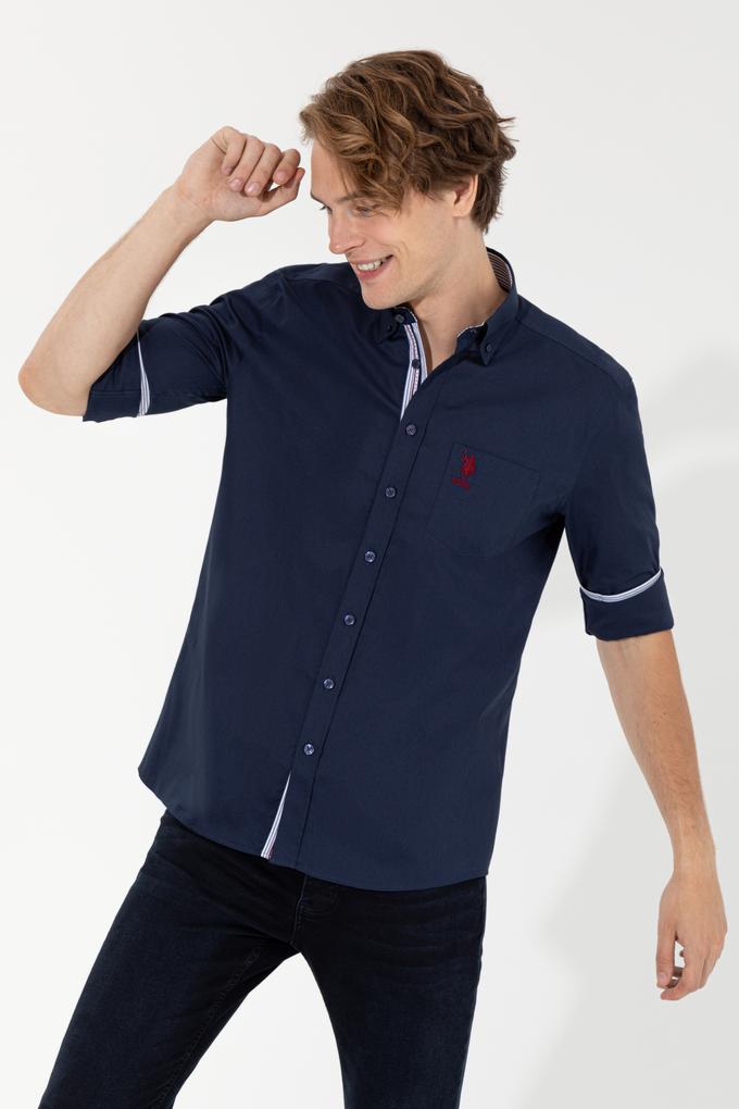 Erkek Lacivert Uzun Kollu Gömlek