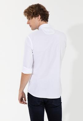 Erkek Beyaz Uzun Kollu Basic Gömlek - 50253873005