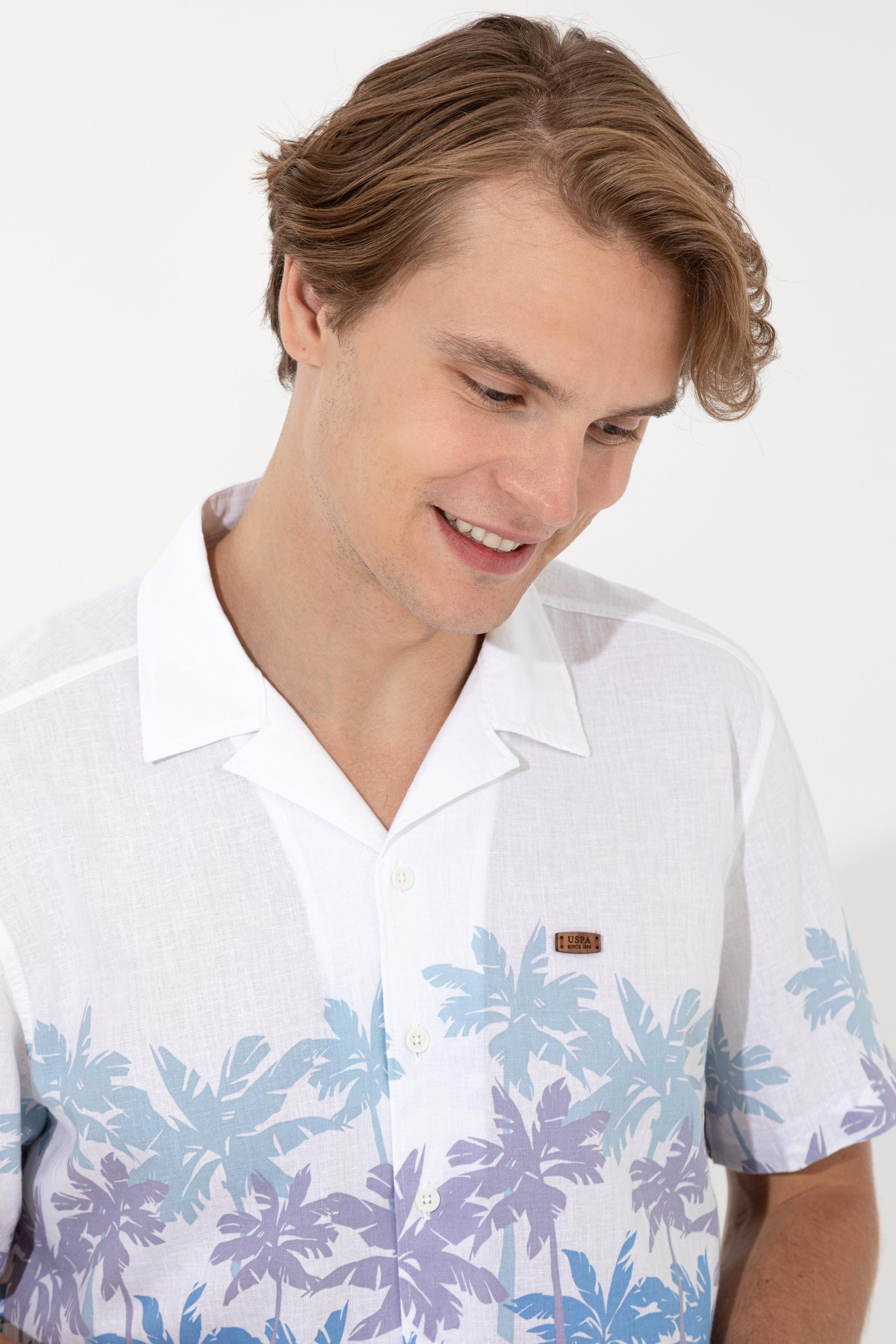 Erkek Mavi Kısa Kollu Gömlek