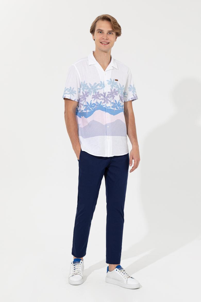 Erkek Mavi Kısa Kollu Gömlek - 50246762001