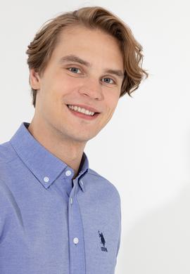 Erkek Mavi Uzun Kollu Basic Gömlek - 50262534054