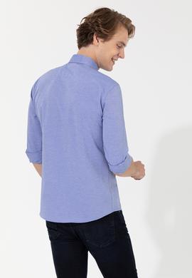 Erkek Mavi Uzun Kollu Basic Gömlek - 50262534054