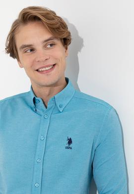 Erkek Petrol Uzun Kollu Basic Gömlek - 50262534030