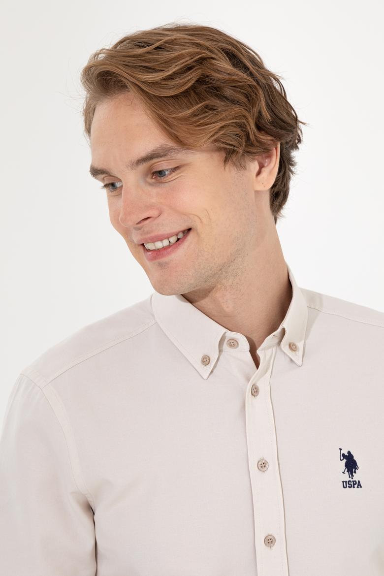 Erkek Taş Uzun Kollu Basic Gömlek