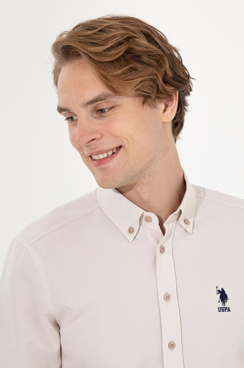 Erkek Taş Uzun Kollu Basic Gömlek