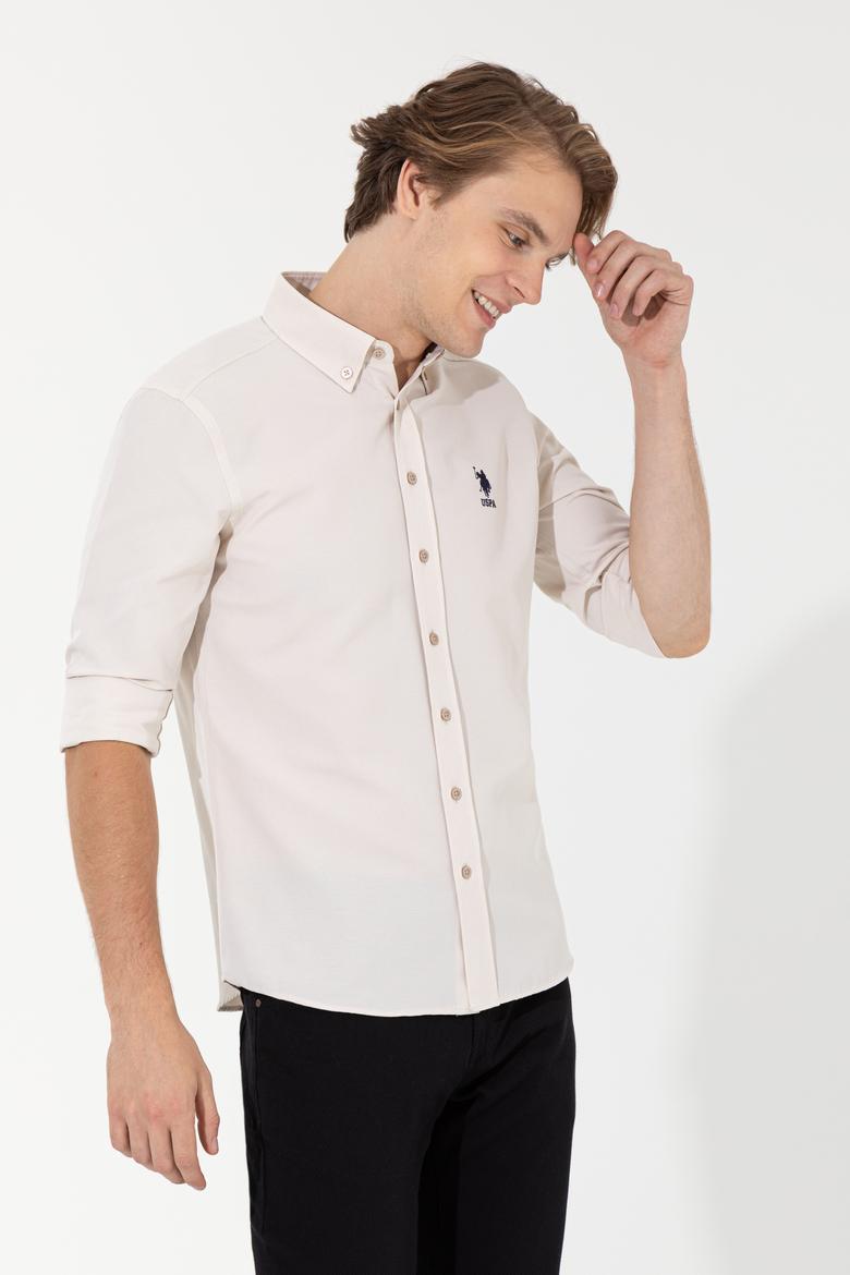 Erkek Taş Uzun Kollu Basic Gömlek - 50262534062