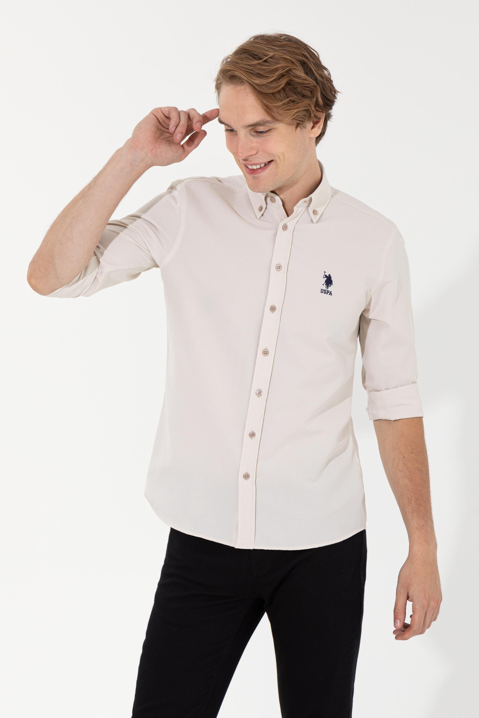 Erkek Taş Uzun Kollu Basic Gömlek