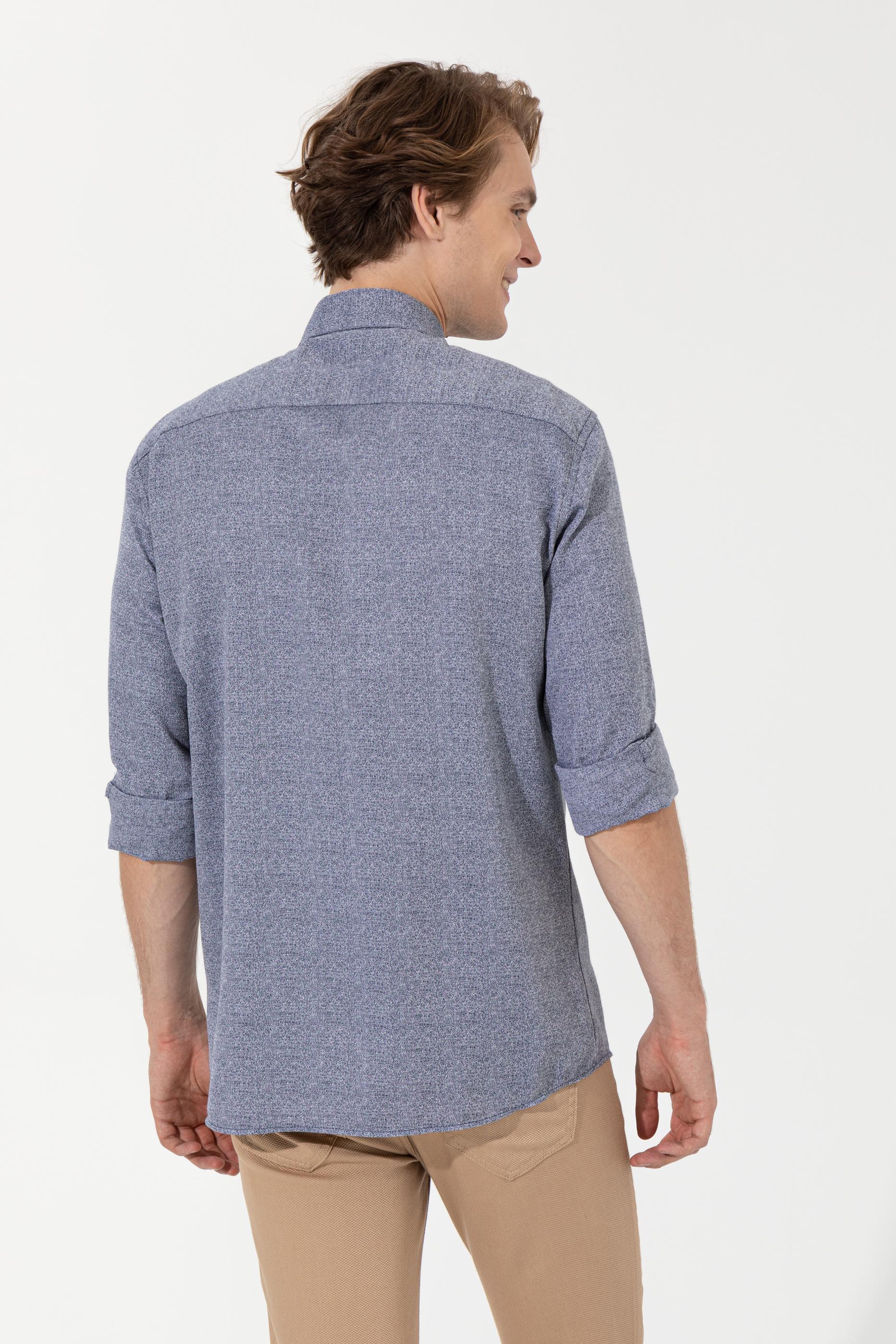 Erkek Lacivert Uzun Kollu Gömlek